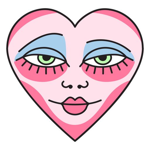 Corazón rosa con ceja levantada Diseño PNG