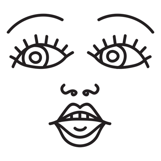 Line drawing of a woman's face PNG Design