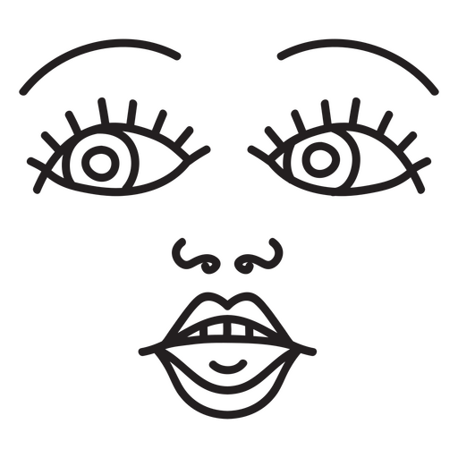 Strichzeichnung des Gesichts einer Frau PNG-Design