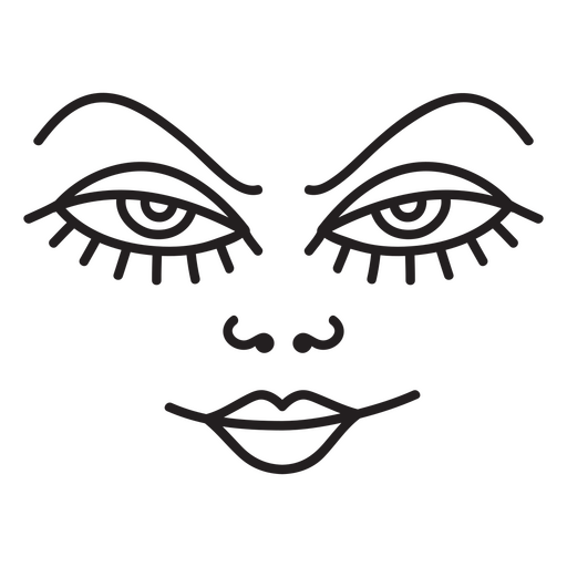 Black and white image of a woman's face PNG Design