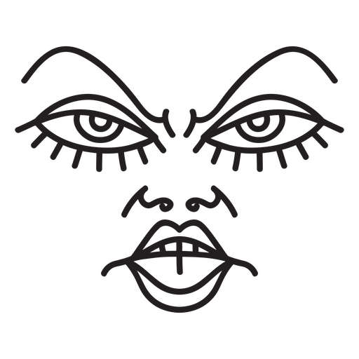 Schwarz-Weiß-Bild des Gesichts einer Frau PNG-Design