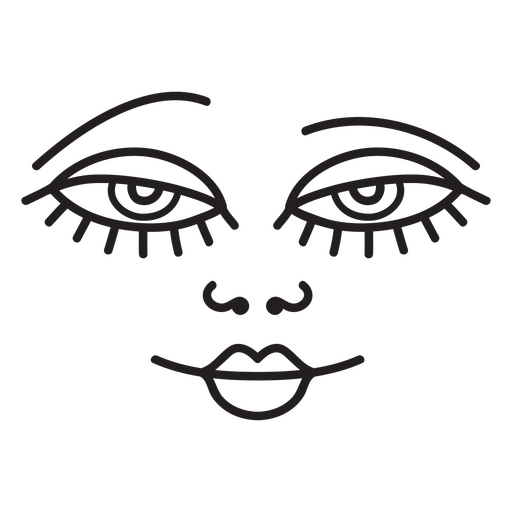 Black and white image of a woman's face PNG Design