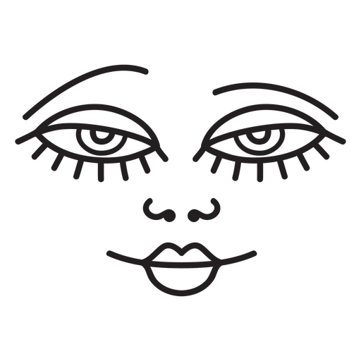 Imagen en blanco y negro del rostro de una mujer. Diseño PNG