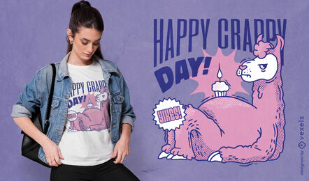 Design de camiseta de lhama anti-aniversário