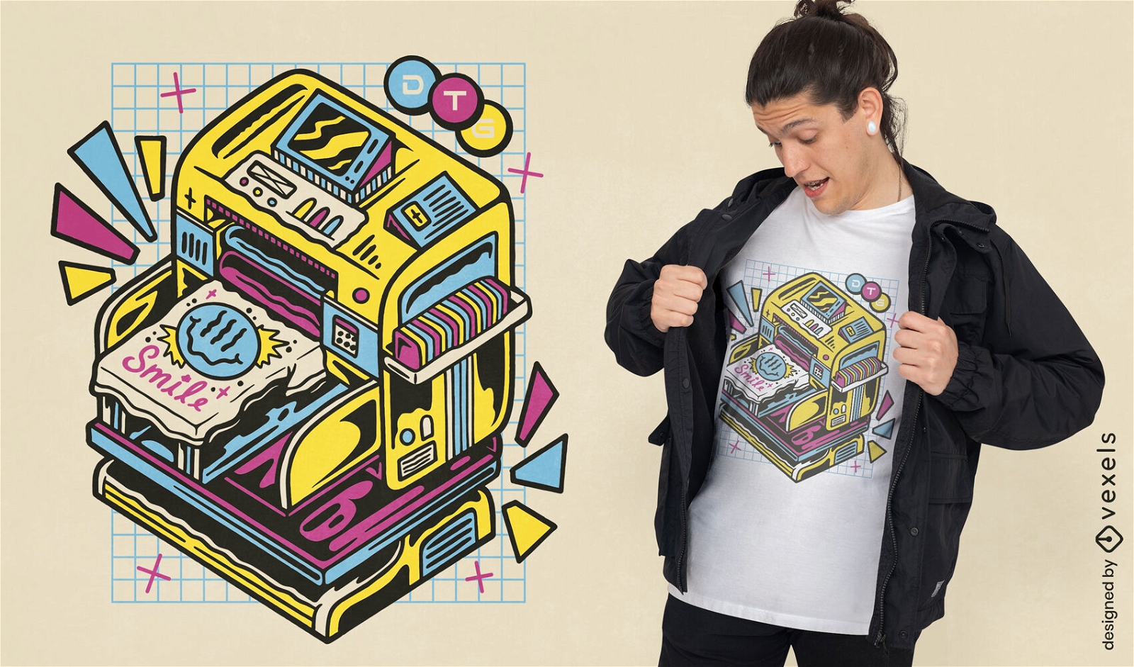 Design de camiseta de máquina de impressora DTG