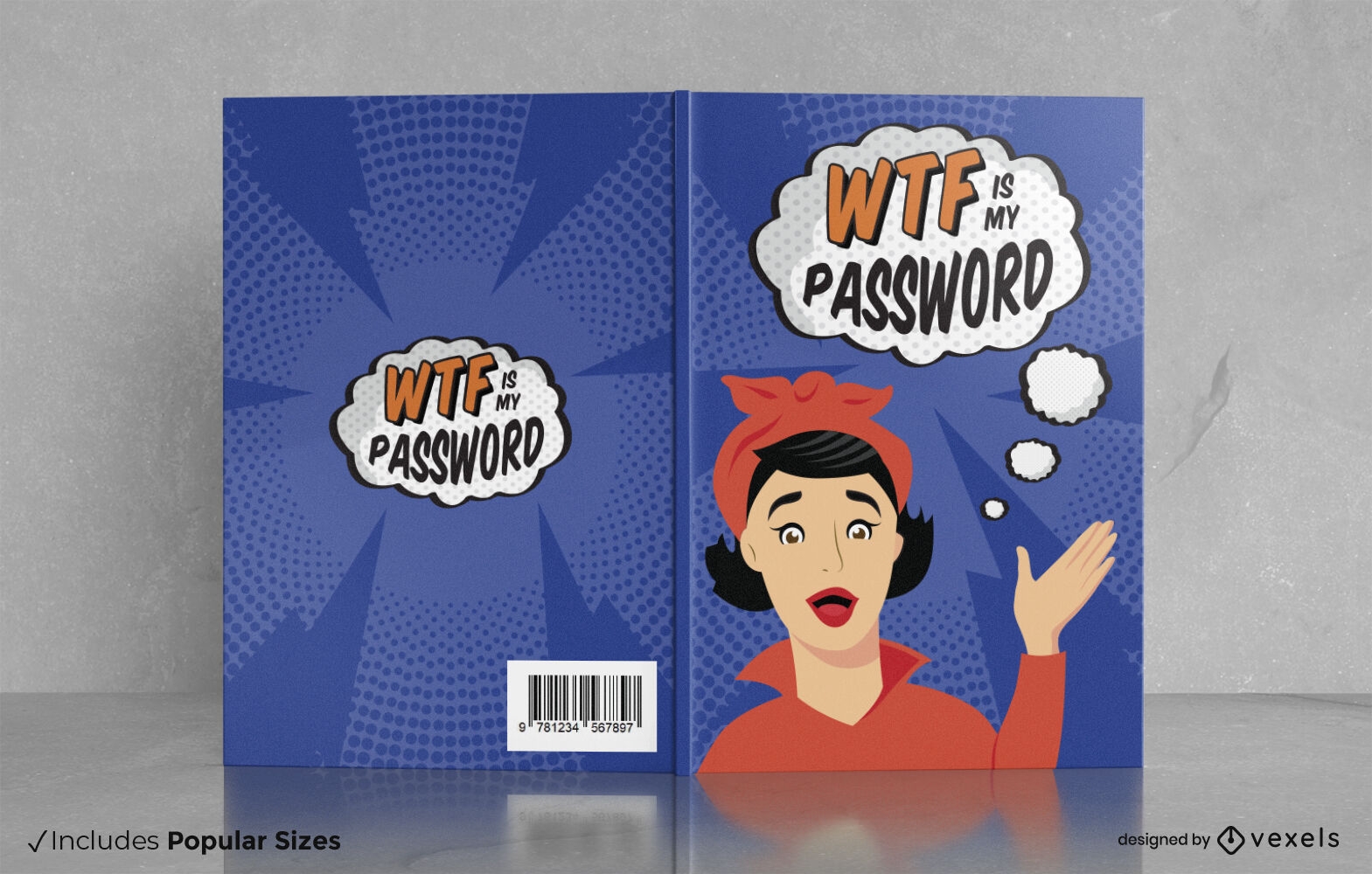 Mulher gritando design de capa de livro engra?ado