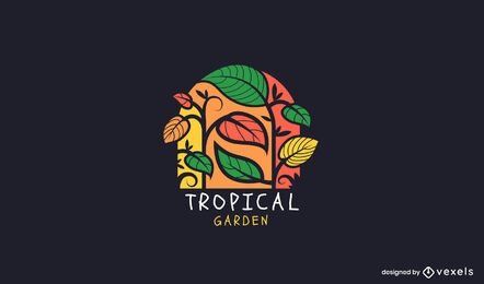 Tropisches Blätter-Logo-Design