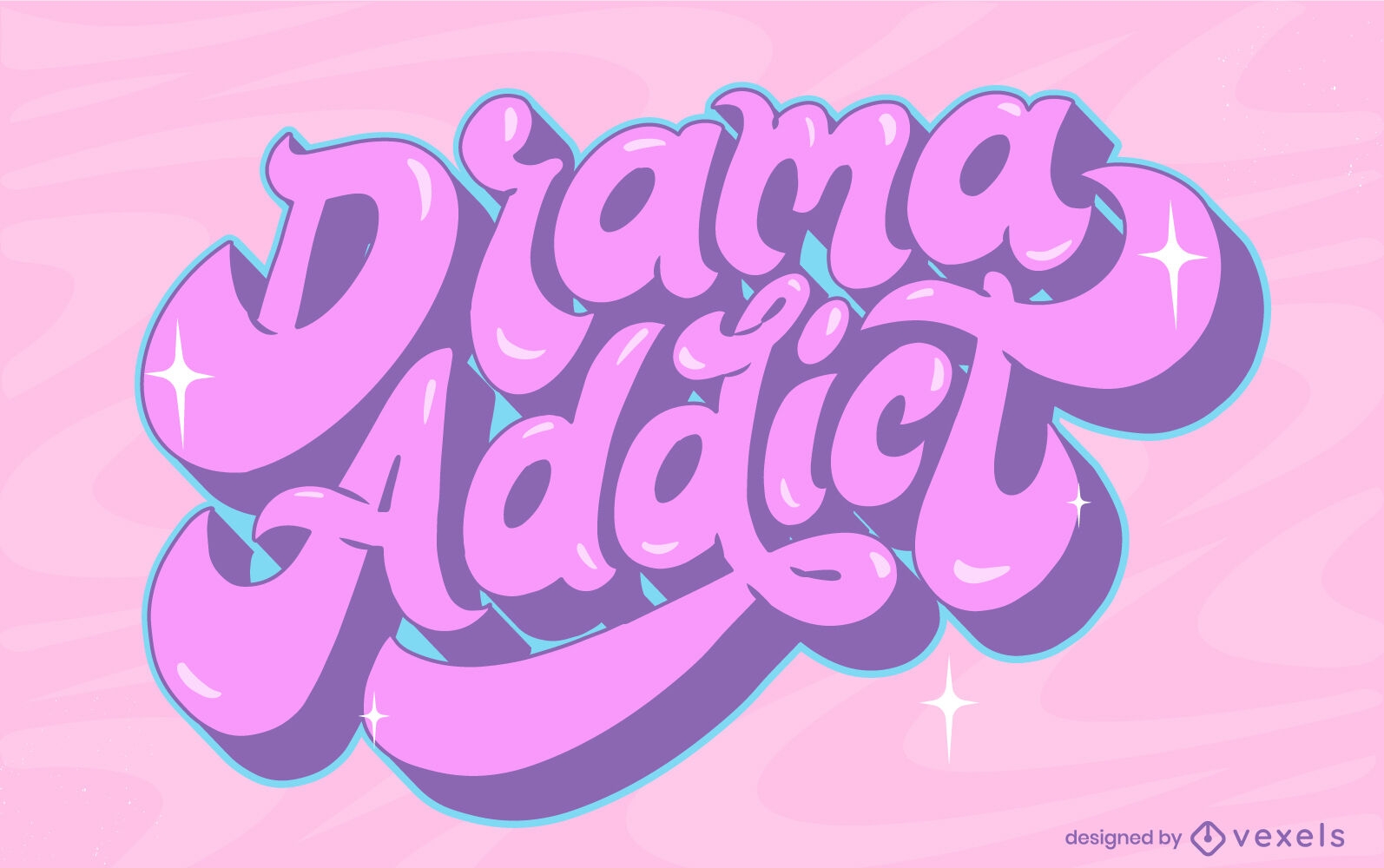 Drama Addict quote lettering