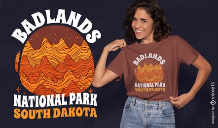 Badlands national park t-shirt design