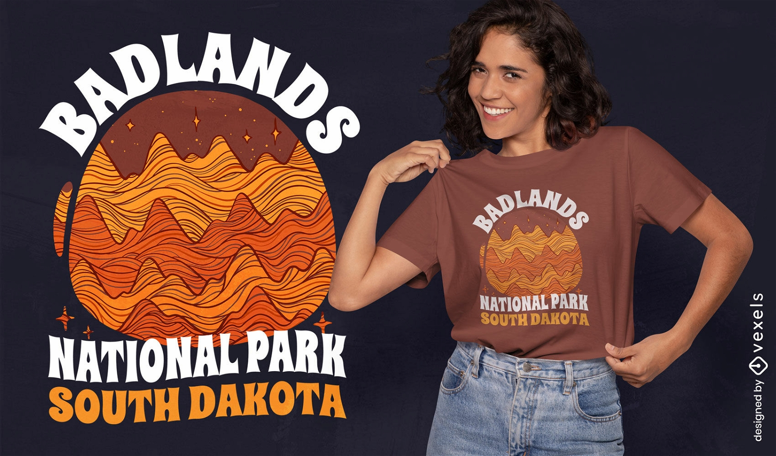 Badlands-Nationalpark-T-Shirt-Design