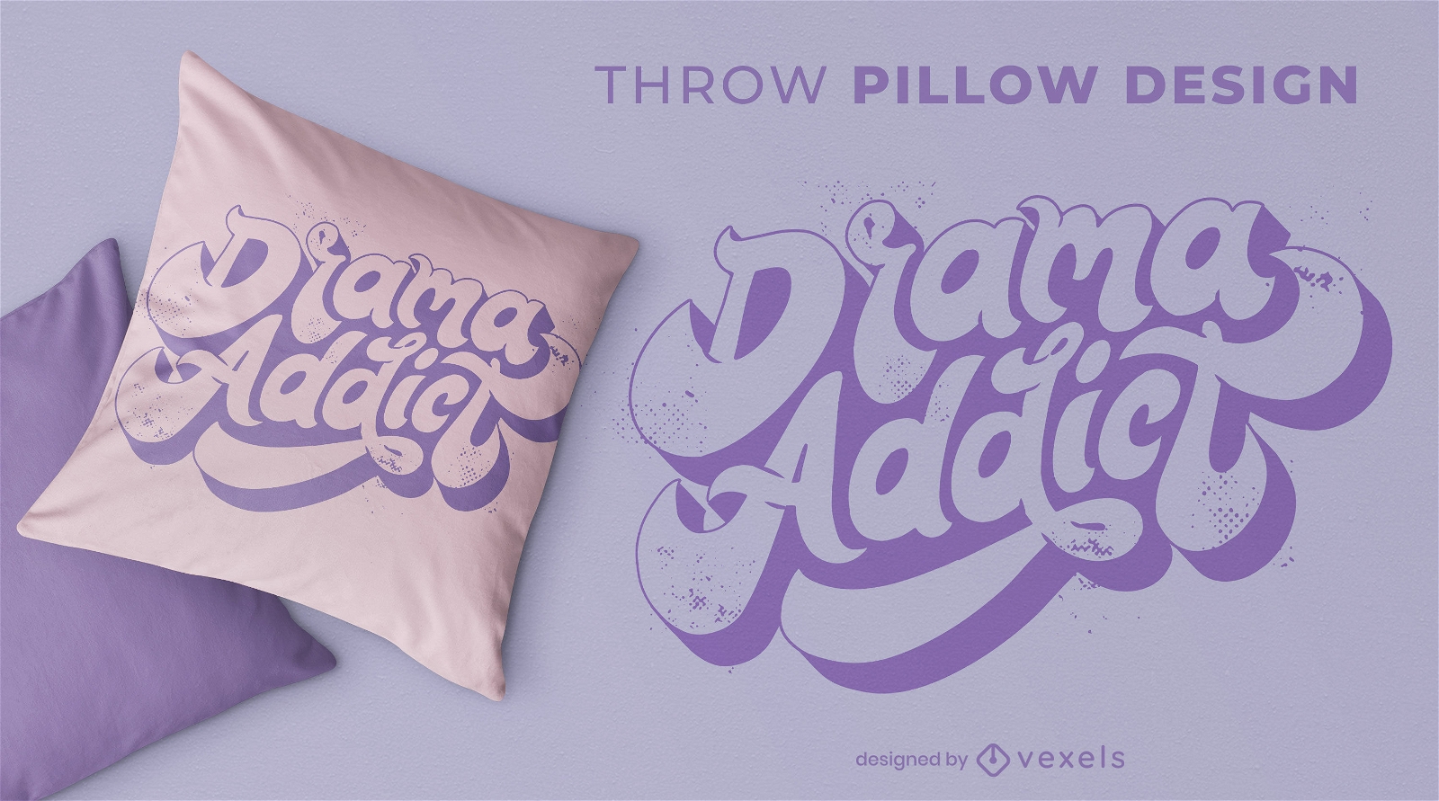 Drama addict y2k throw pillow design