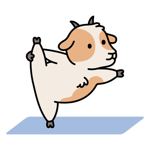 Cabra yoga pose cartoon character Diseño PNG