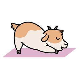 Cabra hobby yoga pose cartoon character Diseño PNG