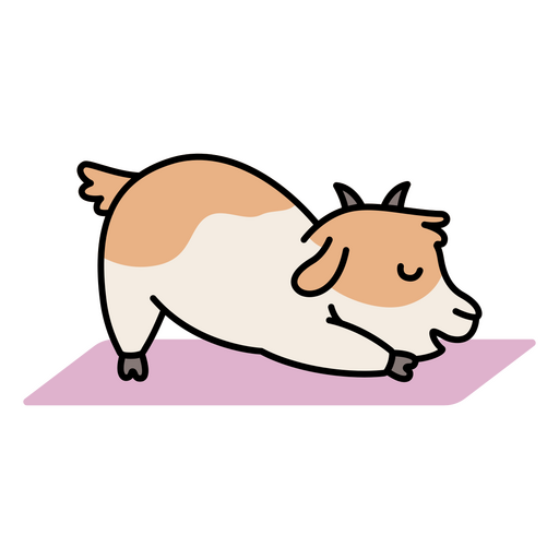 Goat hobby yoga pose character cartoon PNG Design