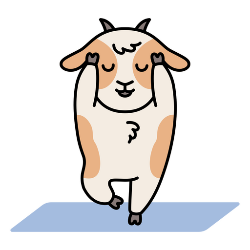 Cabra yoga zen personaje de dibujos animados