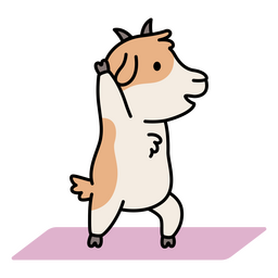 Goat yoga side character cartoon PNG Design