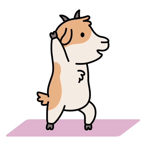Desenho de personagem lateral de ioga de cabra