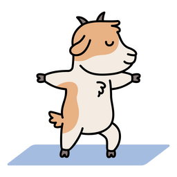 Desenho de personagem de pose de lado de ioga de cabra Desenho PNG
