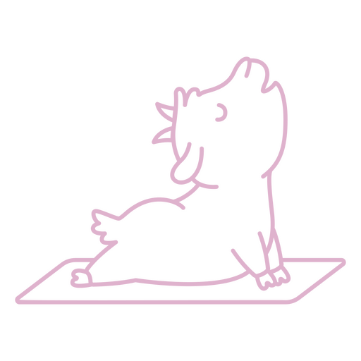 Goat yoga hobby character stroke PNG Design