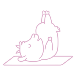 Goat yoga character stroke PNG Design