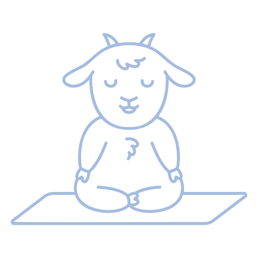 Curso de personagem de pose de ioga de cabra zen