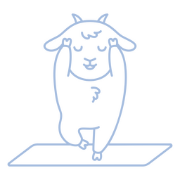 Goat yoga zen character stroke PNG Design