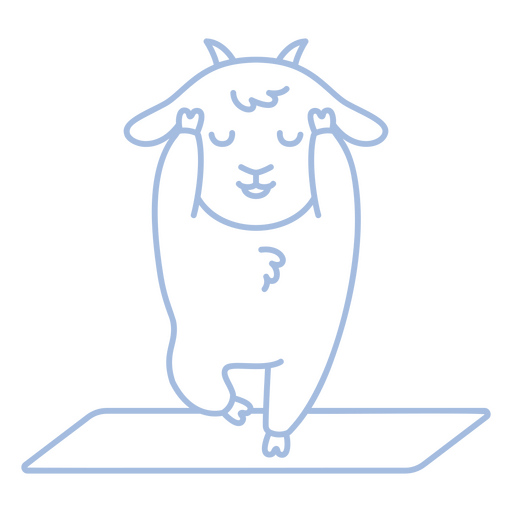 Goat yoga zen character stroke PNG Design