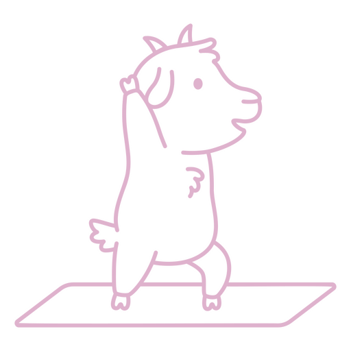Trazo de personaje lateral de yoga de cabra Diseño PNG