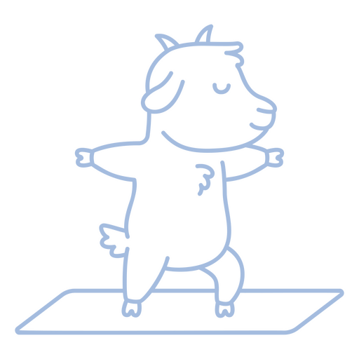 Trazo de personaje de pose de lado de yoga de cabra Diseño PNG