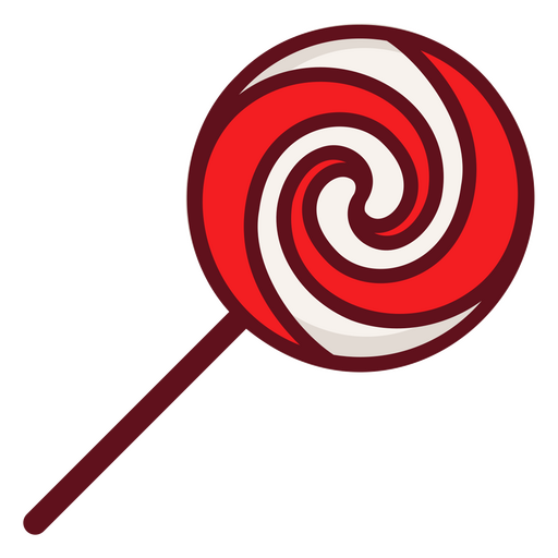 Red and white lollipop PNG Design