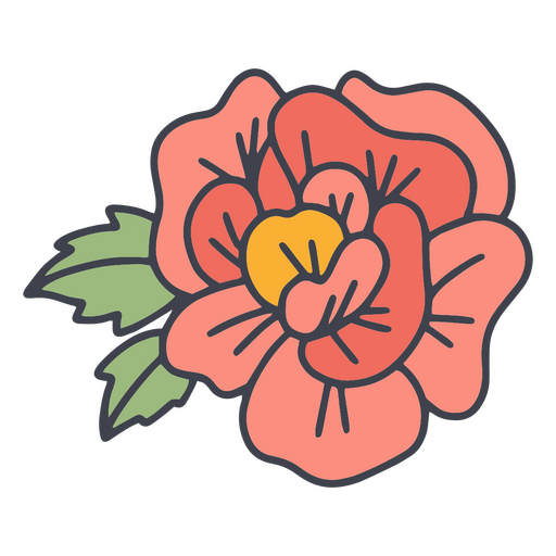 Pink flower icon PNG Design