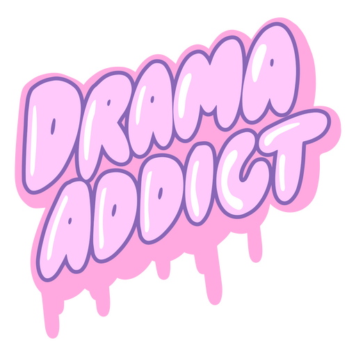 Das Wort Dramasüchtiger in Rosa PNG-Design