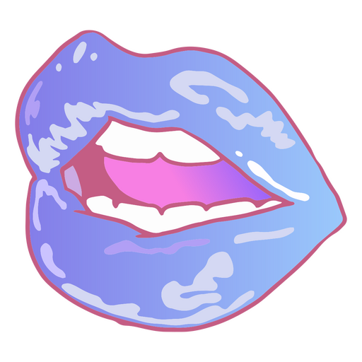 Blue and pink lips PNG Design
