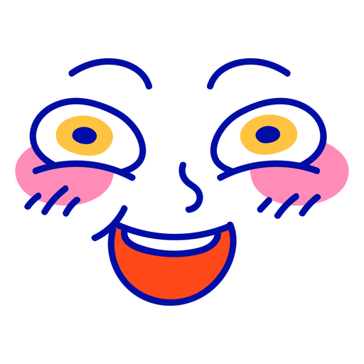 Excited face graphic PNG Design