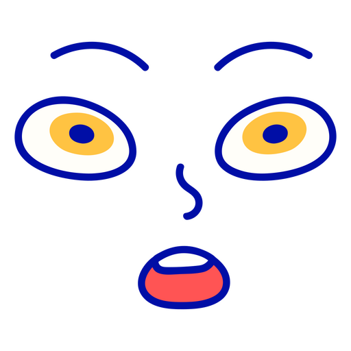 Gráfico de rosto surpreso Desenho PNG