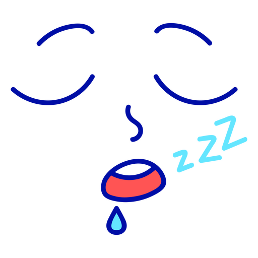 Gráfico de rosto sonolento Desenho PNG