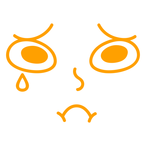 Graphic crying face PNG Design