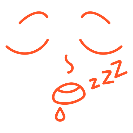 Graphic sleepy face PNG Design