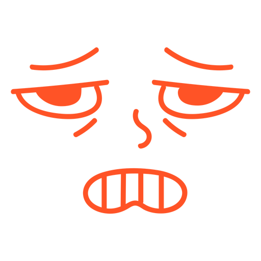 Graphic tired face PNG Design