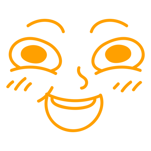 Icono de cara sonriente naranja Diseño PNG