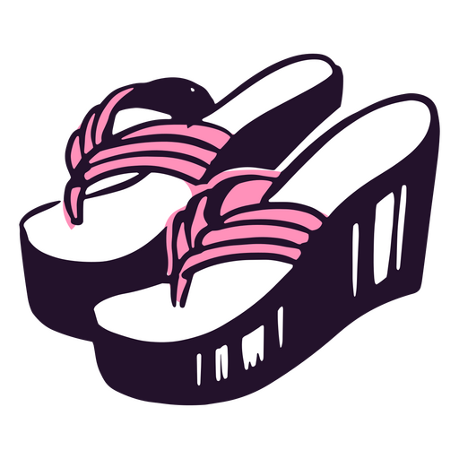 Pair of pink flip flops PNG Design