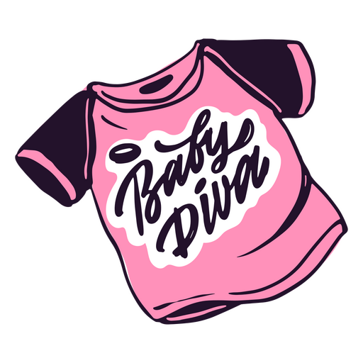 Camiseta rosa com a palavra baby diva Desenho PNG