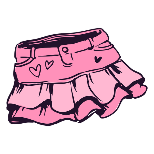 Pink skirt with hearts on it PNG Design