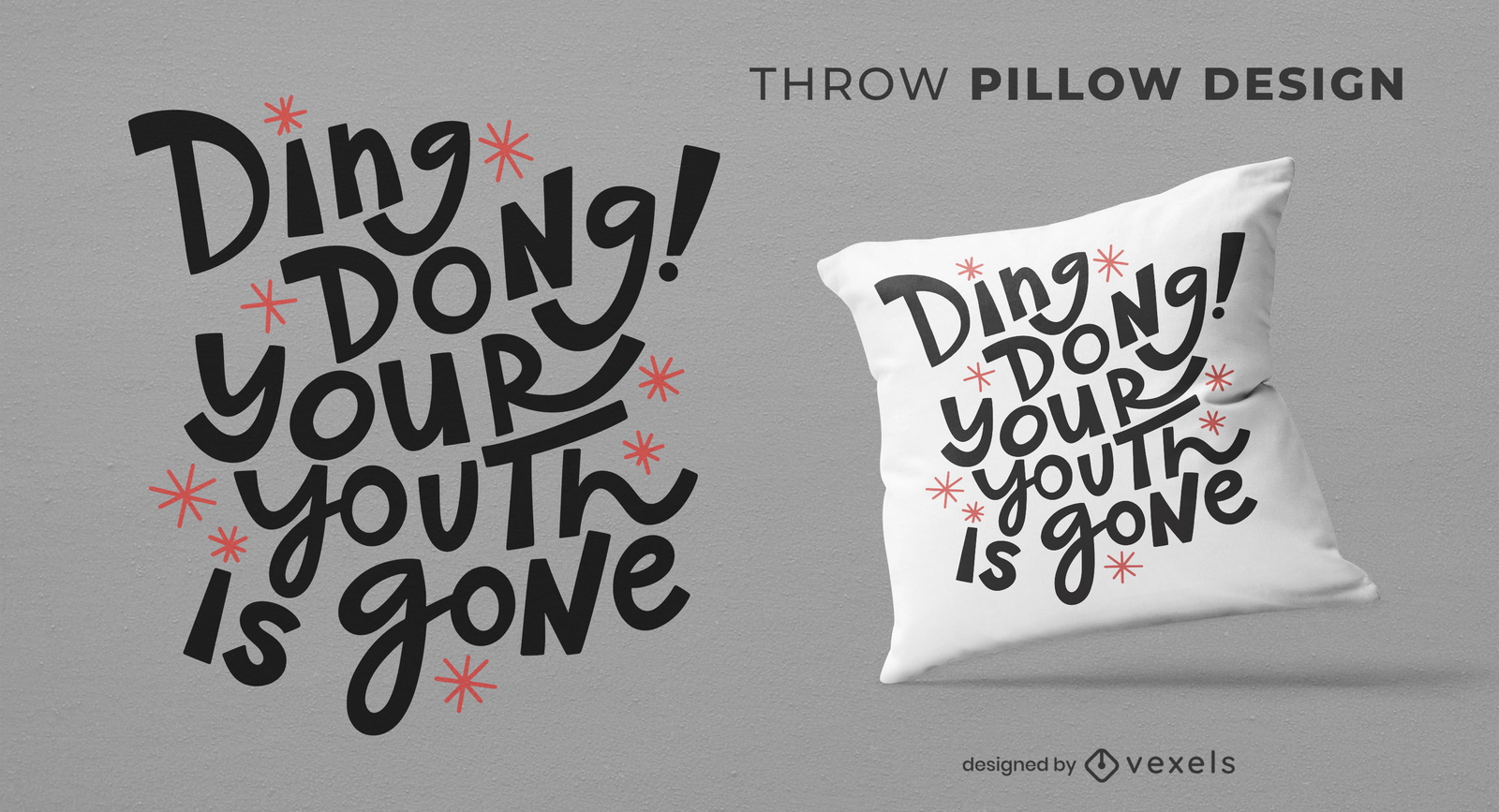 Funny birthday throw pillow design