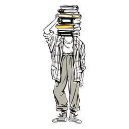 Books head PNG Design