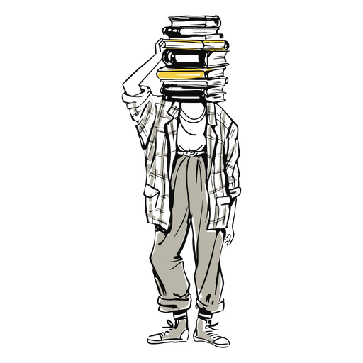 Bücher Kopf PNG-Design