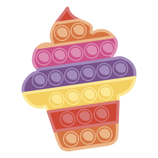 Colorful cupcake PNG Design
