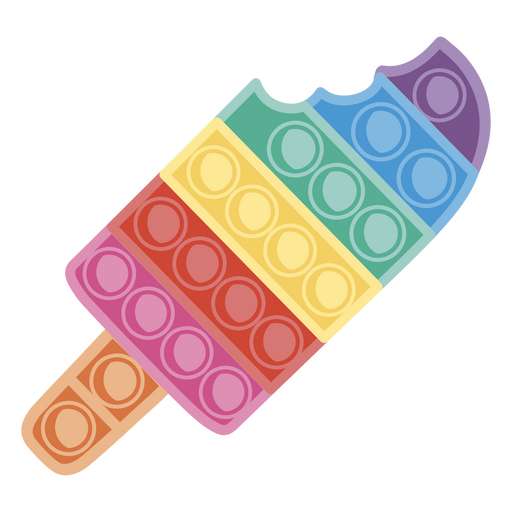Barra de helado con círculos de colores. Diseño PNG