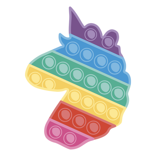 Rainbow colored unicorn head sticker PNG Design