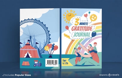 Family in amusement park book cover design
